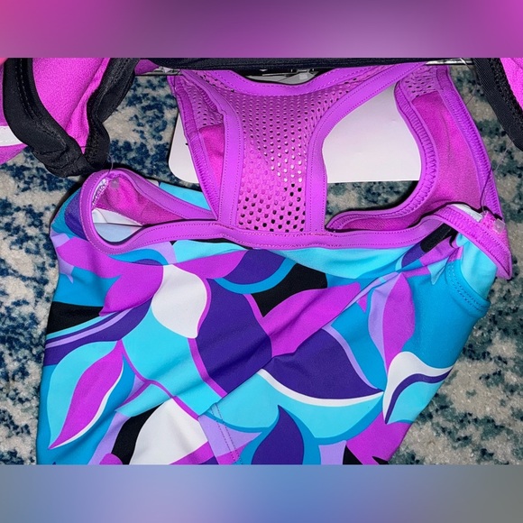 Gerry Weber Girls 3-Piece Swimsuit Set - Purple and Blue- Size 14/16 - Picture 2 of 5
